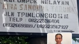 Kantor sekretariat KUB Nelayan Mina Samodra Taruna. Nampak foto Ketua Kelompok Nelayan. (Dok.Ist)