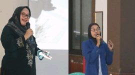 Dua Pembicara: Desi, perwakilan dari DP3A (Dinas Pemberdayaan Perempuan dan Perlindungan Anak) dan Fara Widtha (Mahasiswa Universitas Semarang). (Dok.Ist USM)