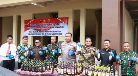 Kegiatan pemusnahan BB botol Miras dan Narkoba oleh Forkopimda Blora. (Dok.Ist)