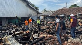 Polres Blora, saat cek TKP kebakaran kios Pasar Induk Cepu Kabupaten Blora. (Dok.Ist)