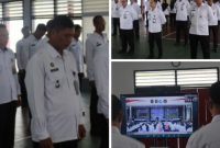 Lapas Kela II B Pati saat mengikuti apel secara virtual bersama Kemenko hukum, HAM dan IMIPAS. (Dok.Ist)