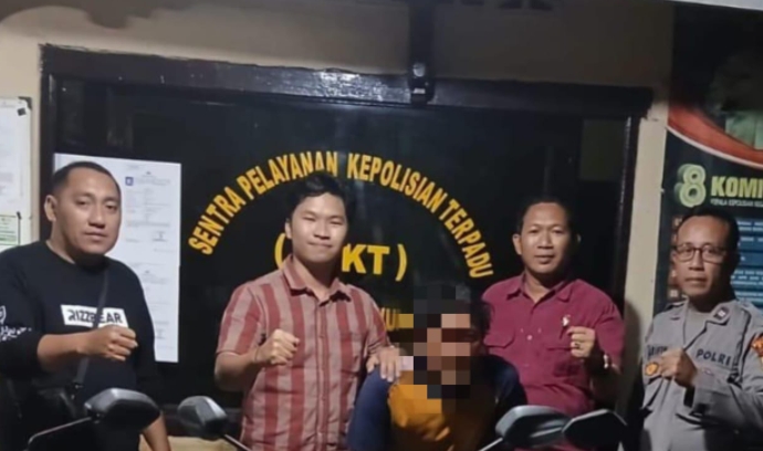 Unit Reskrim Polsek Tlogowungu, saat menangkap pelaku curanmor. (Dok. Ist)