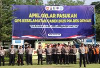 Foto: Polres Demak menggelar Apel Operasi Keselamatan Candi 2025.