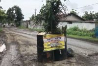 Foto: Jalan dan jembatan yang menghubungkan dua desa rusak parah.