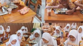 Kolase foto: Kegiatan uji coba MBG di SMPN 2 Mejobo Kudus. (Dok. Ist)