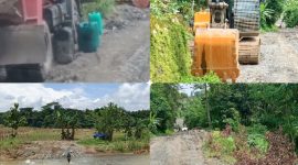 Kolase foto lokasi di lokasi tambang galian c.