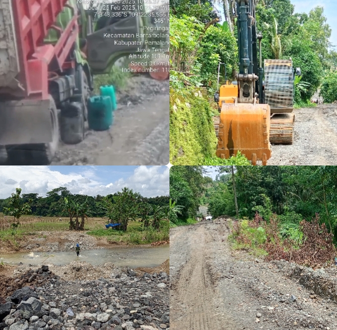 Kolase foto lokasi di lokasi tambang galian c.