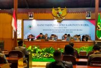 Foto: Suasana rapat paripurna DPRD Kab. Blora, penyampaian visi dan misi Bupati Blora masa jabatan 2025-2030.