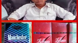 Kolase Foto: tampilan rokok ilegal dan diduga Bos rokok ilegal. 