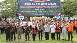 Forkopimda Demak saat Apel Gelar Pasukan Operasi Ketupat Candi 2025.