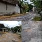 Jalan rusak oleh warga setempat diurug sirtu dan Padas agar bisa dilalui warga pengguna jalan.