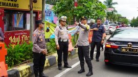 Kapolrestabes Semarang Kombes Pol M Syahduddi saat meninjau persiapan arus balik pemudik pasca libur Hari Raya Idul Fitri. Kamis (3/4/2025).