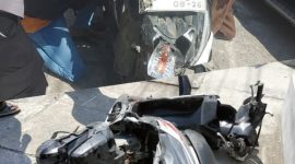 Foto kendaraan korban, dalam kondisi ringsek.