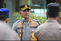 Kapolres Demak, AKBP Ari Cahya Nugraha, saat mengucapkan terima kasih kepada seluruh personel dan yang tergabung dalam Operasi Ketupat Candi.