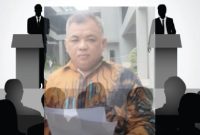 Gambar: Ilustrasi debat terbuka, nampak gambar Gus Leman.