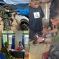 Yonif 400/Banteng Raiders, saat melaksanakan kegiatan komunikasi sosial (komsos). Nampak prajurit TNI sedang cukur rambut seorang anak warga setempat.