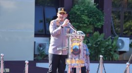 Kapolres Jepara AKBP Erick Budi Santoso, saat memberikan pengarahan kepada personelnya.