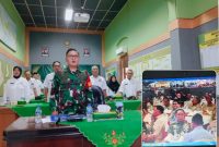 Dandim Pati Letkol Inf. Jon Young Saragi, saat hahal bihalal bersama Presiden RI, dan Purnawirawan Jenderal melalui virtual Zoom Meeting.