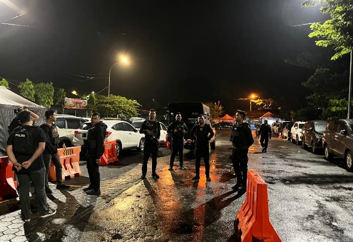 Polres Jepara saat patroli cegah aksi premanisme.