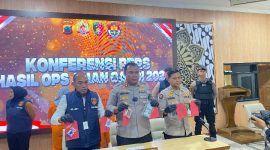 Polres Blora saat gelar konferensi pers berantas aksi premanisme.