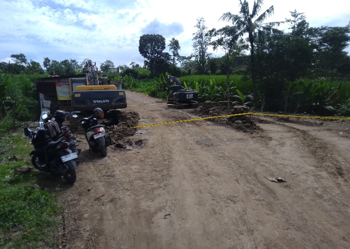 Suasana di area tambang galian C, usai terjadi insiden kecelakaan memakan korban jiwa.
