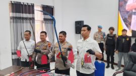 Kapolres Grobogan AKBP Ike Yulianto, saat mengungkap 38 kasus kejahatan selama 17 hari operasi Aman Candi 2025.