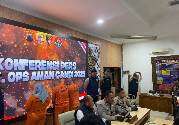 Kapolres Blora, AKBP Wawan Andi Susanto, saat ungkap kasus hasil Operasi Aman Candi 2025.