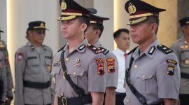 Polres Demak saat gelar Sertijab Wakapolres, PJU, dan Kapolsek Gajah.