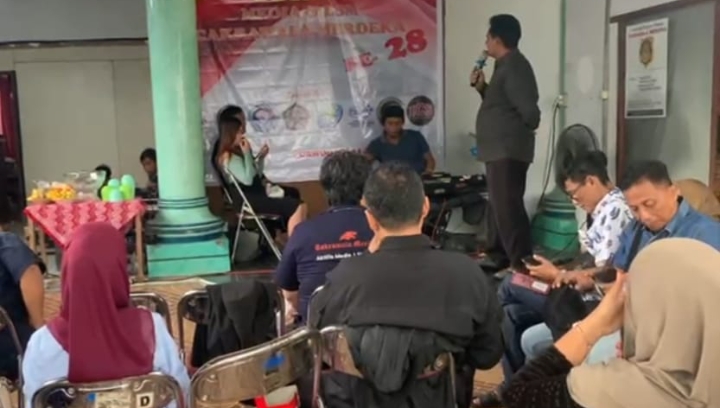 Suasana perayaan ulang tahun Media Cakrawala Merdeka ke 28 tahun.