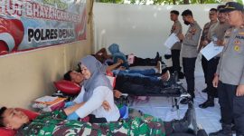Polres Demak saat gelar donor darah, untuk menyambut Hari Bhayangkara ke 79.