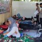 Polres Demak saat gelar donor darah, untuk menyambut Hari Bhayangkara ke 79.