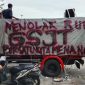 Sopir truk saat unjuk rasa protes UU ODOL