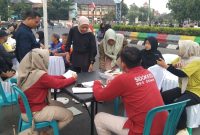Polres Demak saat menggelar Car Free Day (CFD), Minggu (22/6) di Alun-alun Simpang Enam Demak.