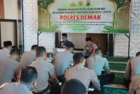 Polres Demak, saat gelar pengajian dan doa bersama sambut tahun baru Islam.