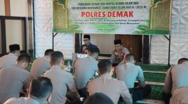 Polres Demak, saat gelar pengajian dan doa bersama sambut tahun baru Islam.