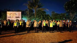Polres Blora saat gelar apel pengesahan warga baru PSHT.