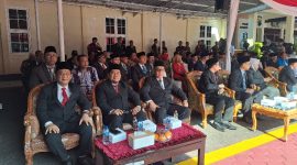 Suasana upacara Hari Bhayangkara ke 79 di Mapolres Grobogan. Nampak Perhutani KPH Telawa hadir.