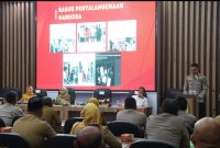 Kapolres Demak AKBP Ari Cahya Nugraha, saat sosialisasi Pencegahan, Pemberantasan, Penyalahgunaan, dan Peredaran Gelap Narkoba (P4GN) di Gedung Grhadika Bina Praja Kabupaten Demak.