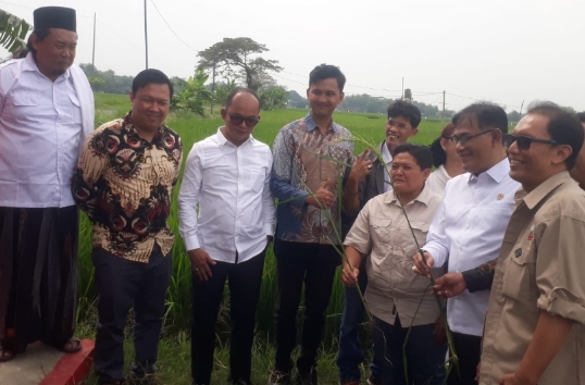 Kepala BP Taskin Budiman Sudjatmiko, saat meresmikan gerakan kolaboratif fokus lingkungan pesantren.