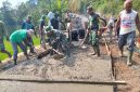 Kegiatan pembangunan betonisasi TMMD Sengkuyung Tahap III, di Desa Sentul, Kec. Cluwak, Kab. Pati, hari ke 5 telah mencapai 16 persen atau 100, 8 meter.