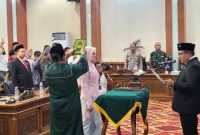 Saidatul Nida Iza, saat dilantik/sumpah jabatan anggota DPRD Kudus.