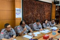 Dirut PDAM Tirta Moedal Kota Semarang, Yudi Indarto, saat memberi penjelasan terkait distribusi air bersih.