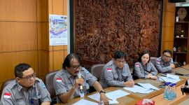 Dirut PDAM Tirta Moedal Kota Semarang, Yudi Indarto, saat memberi penjelasan terkait distribusi air bersih.