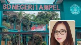 Foto kolase: SDN 1 Ampel dan Vio Sari, Pimprus Viosarinews.com