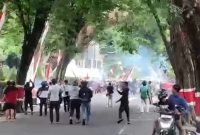 Suasana demo anarkis di Grobogan pada 30 Agustus 2025 lalu.