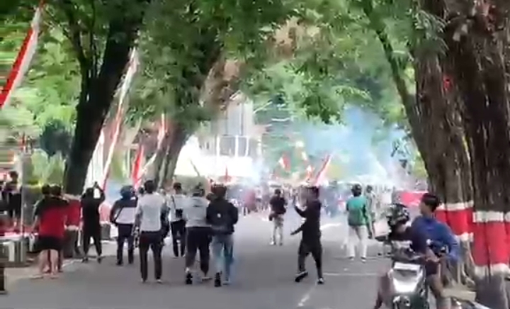 Suasana demo anarkis di Grobogan pada 30 Agustus 2025 lalu.