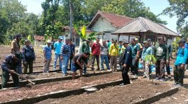 Perhutani KPH Telawa saat latihan bersama budidaya cabai di Pekarangan Dinas di belakang gedung Mess kantor KPH Telawa.