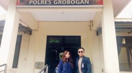 Bagas Pamenang Nugroho, S.H, M.H, kuasa hukum dari CBP LAW cabang Rembang, usai membuat laporan aduan terkait kasus dugaan perusakan rumah yang dialami kliennya.