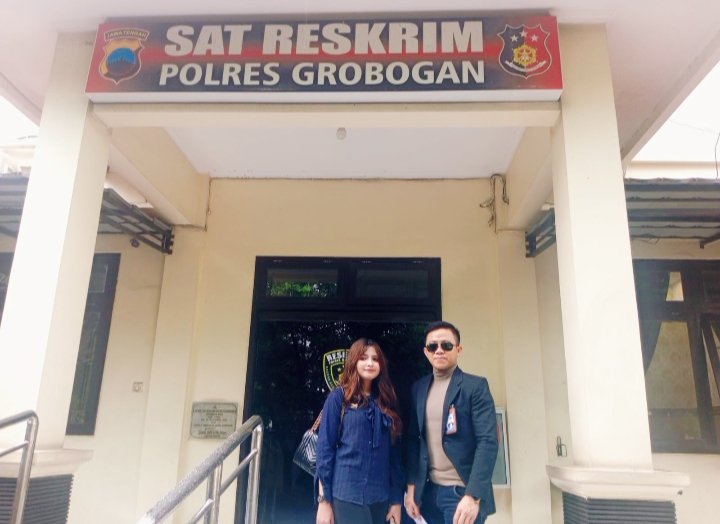 Bagas Pamenang Nugroho, S.H, M.H, kuasa hukum dari CBP LAW cabang Rembang, usai membuat laporan aduan terkait kasus dugaan perusakan rumah yang dialami kliennya.