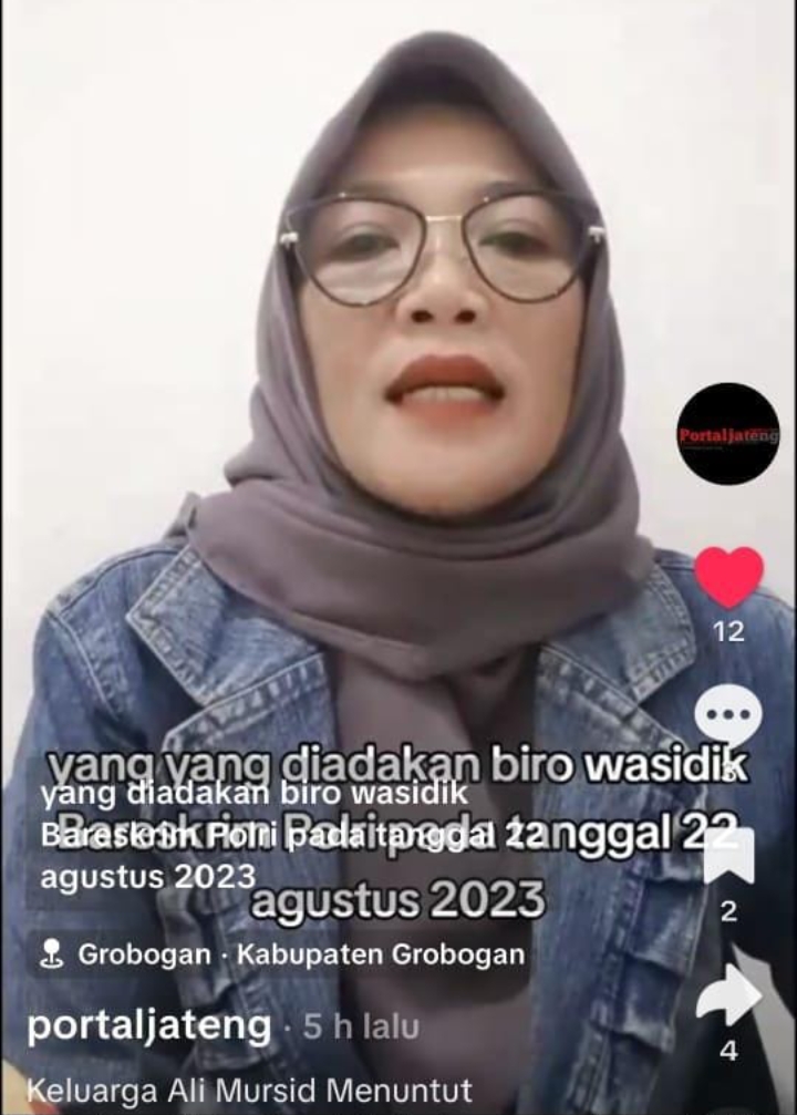 Burita Yulianti pihak keluarga Ali Mursid, saat mengutarakan perkaranya yang dinilai tidak adil di medsos TikTok.